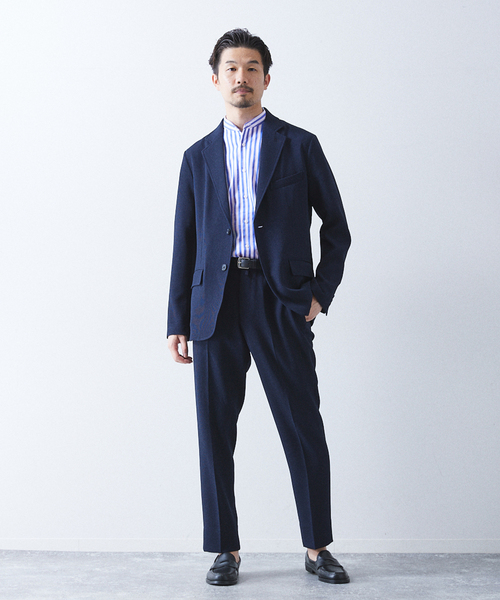 417 EDIFICE（フォーワンセブンエディフィス）の「”吸水速乾” カラミ ストライプ ワンピース バンド ショートスリーブシャツ（シャツ/ブラウス・メンズ・ブルー系その他・MEDIUM/LARGE/SMALL）」の19枚目の写真