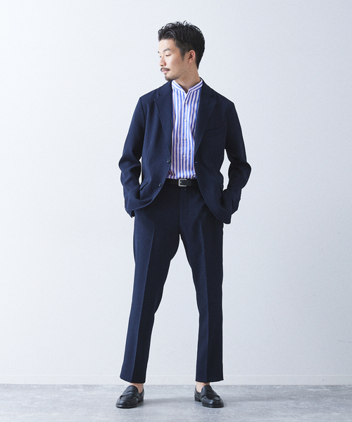 417 EDIFICE（フォーワンセブンエディフィス）の「”吸水速乾” カラミ ストライプ ワンピース バンド ショートスリーブシャツ（シャツ/ブラウス・メンズ・ブルー系その他・MEDIUM/LARGE/SMALL）」の20枚目の写真