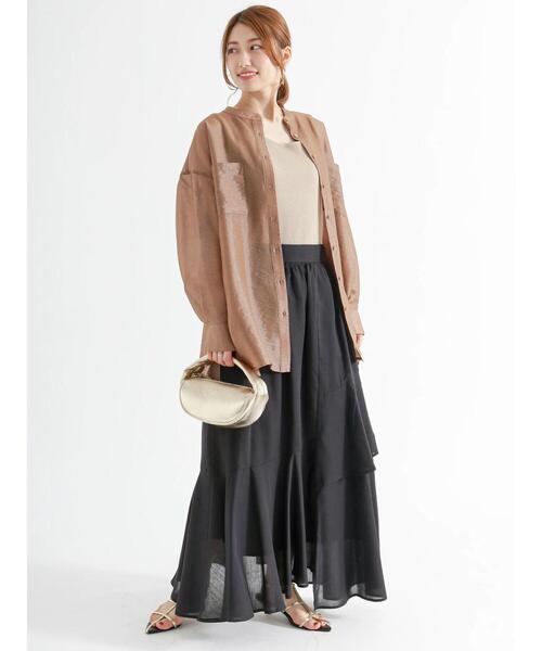 Te chichi（テチチ）の「イレギュラーティアードマキシスカート（スカート・レディース・オレンジ/ブラック/オフホワイト・F）」の7枚目の写真