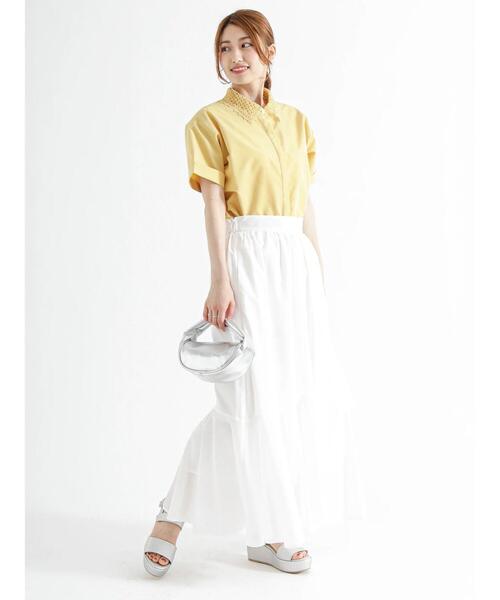 Te chichi（テチチ）の「イレギュラーティアードマキシスカート（スカート・レディース・オレンジ/ブラック/オフホワイト・F）」の8枚目の写真