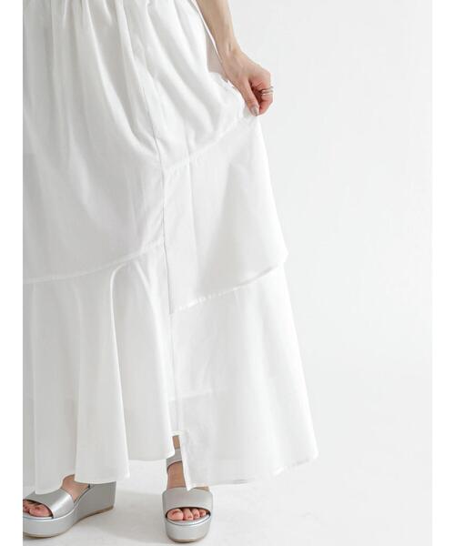 Te chichi（テチチ）の「イレギュラーティアードマキシスカート（スカート・レディース・オレンジ/ブラック/オフホワイト・F）」の20枚目の写真