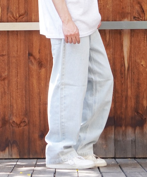 1111clothing(ワンフォークロージング)の「ワイドストレート イージーパンツ / Wide straight easy pants(デニムパンツ・メンズ・インディゴブルー/ブルー/オフホワイト/ブラック・S/M/L)」の14枚目の写真