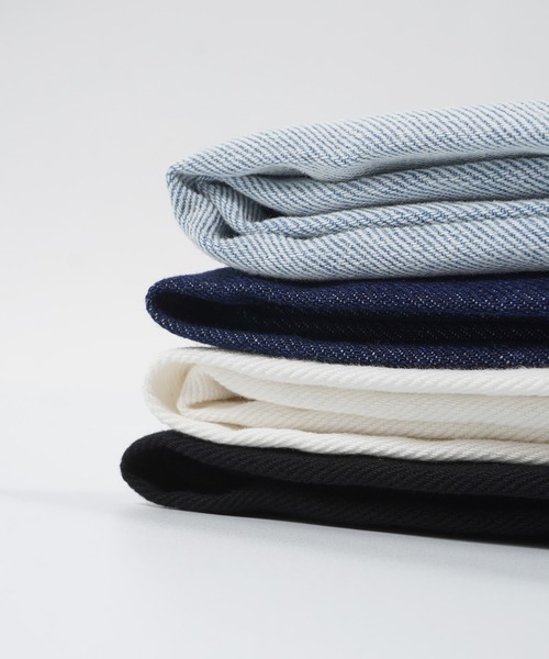 1111clothing(ワンフォークロージング)の「ワイドストレート イージーパンツ / Wide straight easy pants(デニムパンツ・メンズ・インディゴブルー/ブルー/オフホワイト/ブラック・S/M/L)」の5枚目の写真