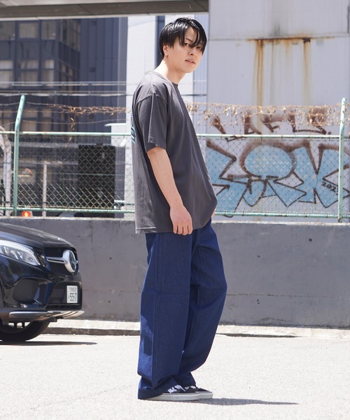 1111clothing(ワンフォークロージング)の「ワイドストレート イージーパンツ / Wide straight easy pants(デニムパンツ・メンズ・インディゴブルー/ブルー/オフホワイト/ブラック・S/M/L)」の19枚目の写真