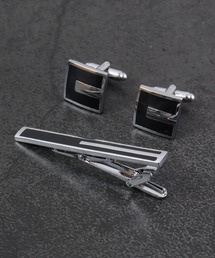 FUNALIVE | K SELECT シンプル　オニキス　カフス　ネクタイピン　セット(ネクタイピン)