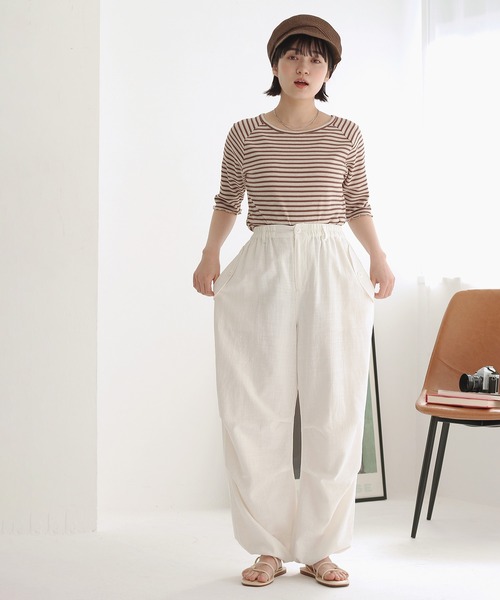 Crisp（クリスプ）の「ボーダーメロウTシャツ（Tシャツ/カットソー・レディース・ブラウン/グリーン/ネイビー・FREE）」の15枚目の写真