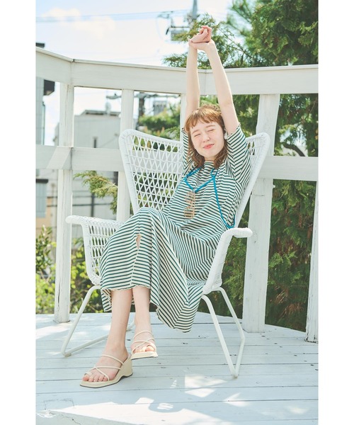 Crisp（クリスプ）の「ボーダーメロウTシャツ（Tシャツ/カットソー・レディース・ブラウン/グリーン/ネイビー・FREE）」の11枚目の写真