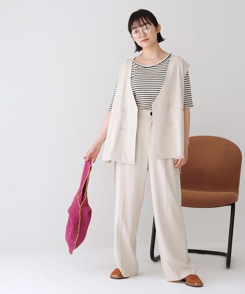 Crisp（クリスプ）の「ボーダーメロウTシャツ（Tシャツ/カットソー・レディース・ブラウン/グリーン/ネイビー・FREE）」の18枚目の写真