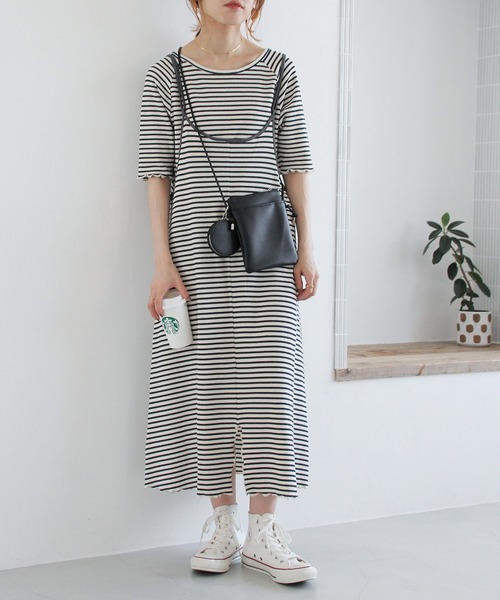 Crisp（クリスプ）の「ボーダーメロウTシャツ（Tシャツ/カットソー・レディース・ブラウン/グリーン/ネイビー・FREE）」の13枚目の写真