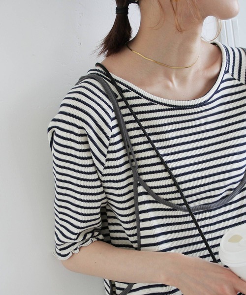 Crisp（クリスプ）の「ボーダーメロウTシャツ（Tシャツ/カットソー・レディース・ブラウン/グリーン/ネイビー・FREE）」の20枚目の写真