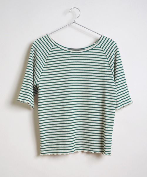 Crisp（クリスプ）の「ボーダーメロウTシャツ（Tシャツ/カットソー・レディース・ブラウン/グリーン/ネイビー・FREE）」の14枚目の写真