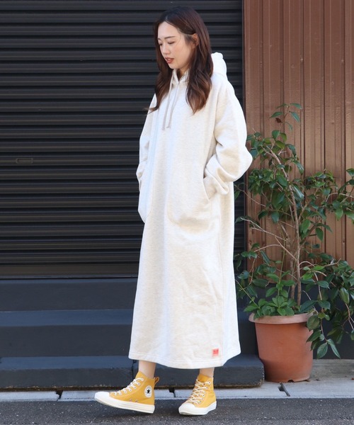 KRIFF MAYER Lady's Collection（クリフメイヤーレディースコレクション）の「裏起毛杢スウェットワンピース（ワンピース・レディース・グレー/ブラウン/カラフル/チャコール/オートミール・MEDIUM/LARGE）」の5枚目の写真
