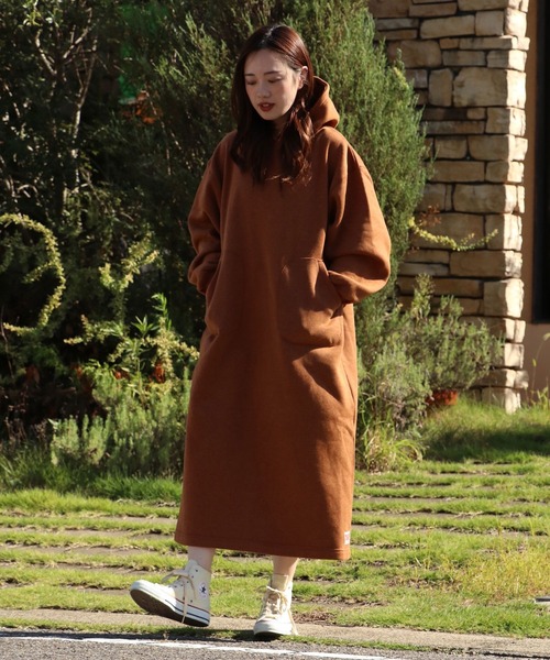 KRIFF MAYER Lady's Collection（クリフメイヤーレディースコレクション）の「裏起毛杢スウェットワンピース（ワンピース・レディース・グレー/ブラウン/カラフル/チャコール/オートミール・MEDIUM/LARGE）」の4枚目の写真