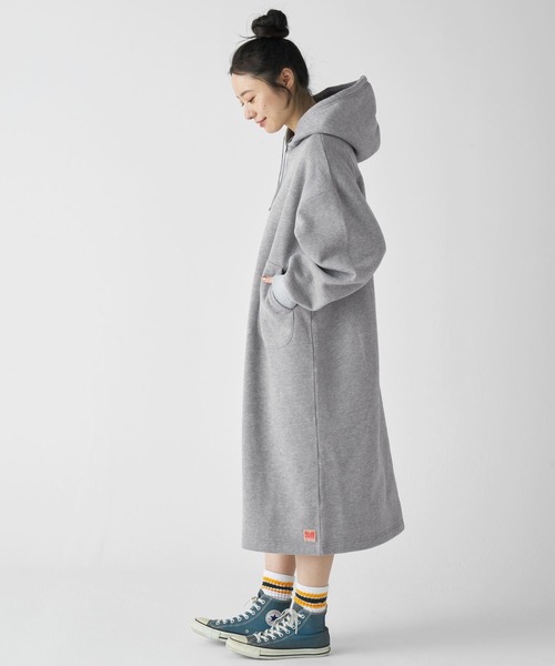 KRIFF MAYER Lady's Collection（クリフメイヤーレディースコレクション）の「裏起毛杢スウェットワンピース（ワンピース・レディース・グレー/ブラウン/カラフル/チャコール/オートミール・MEDIUM/LARGE）」の6枚目の写真