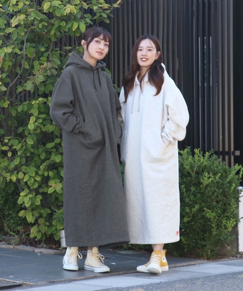 KRIFF MAYER Lady's Collection（クリフメイヤーレディースコレクション）の「裏起毛杢スウェットワンピース（ワンピース・レディース・グレー/ブラウン/カラフル/チャコール/オートミール・MEDIUM/LARGE）」の8枚目の写真