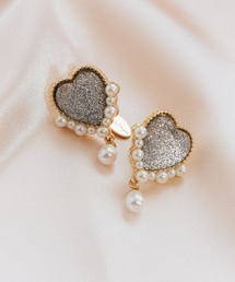 Candy Stripper | 【Liquem×Candy Stripper】LAME HEART PEARL イヤリング(イヤリング)