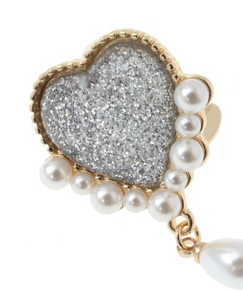 Candy Stripper（キャンディストリッパー）の「【Liquem×Candy Stripper】LAME HEART PEARL イヤリング（イヤリング・レディース・ピンク/シルバー/ライトブルー・FREE）」の5枚目の写真