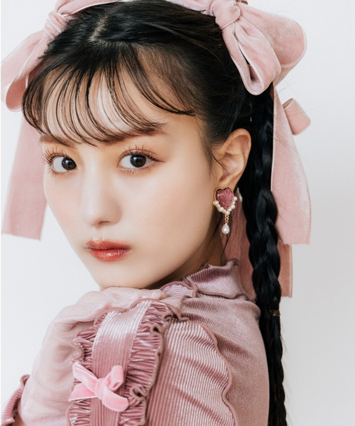 Candy Stripper（キャンディストリッパー）の「【Liquem×Candy Stripper】LAME HEART PEARL イヤリング（イヤリング・レディース・ピンク/シルバー/ライトブルー・FREE）」の10枚目の写真