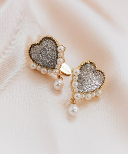 Candy Stripper（キャンディストリッパー）の「【Liquem×Candy Stripper】LAME HEART PEARL イヤリング（イヤリング・レディース・ピンク/シルバー/ライトブルー・FREE）」の20枚目の写真