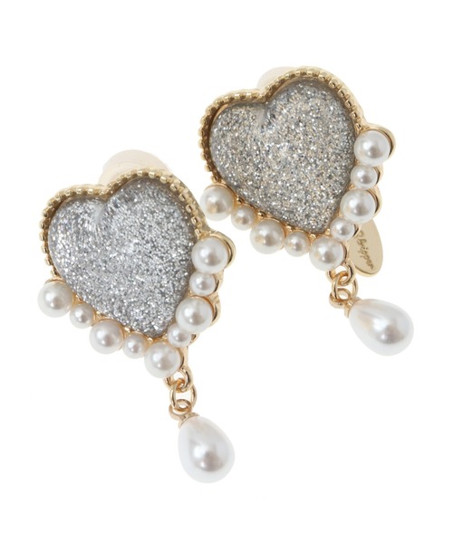 Candy Stripper（キャンディストリッパー）の「【Liquem×Candy Stripper】LAME HEART PEARL イヤリング（イヤリング・レディース・ピンク/シルバー/ライトブルー・FREE）」の9枚目の写真