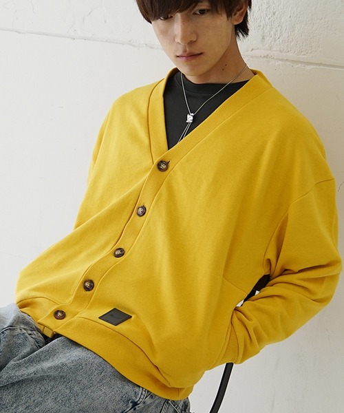 MinoriTY（マイノリティ）の「【MinoriTY】スウェット素材カーディガン ビッグシルエット セミショート丈 ルーズシルエット メンズ カラーカーディガン【数量限定】（カーディガン/ボレロ・メンズ・オートミール/ブラック/グリーン/ブルー/イエロー/オレンジ・M/L）」の5枚目の写真