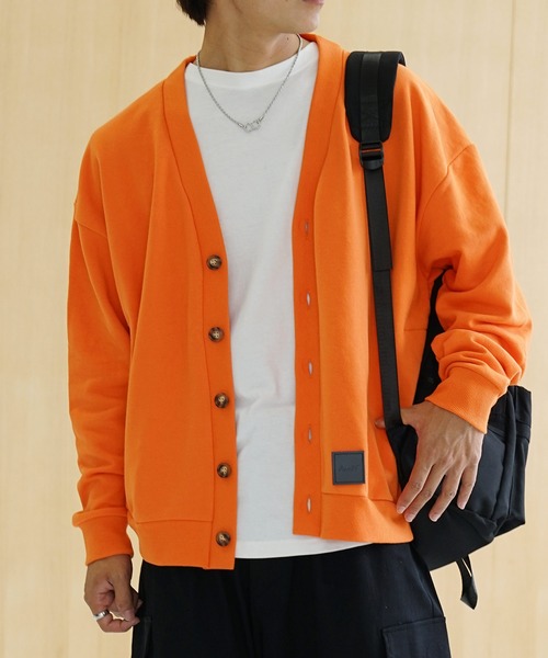 MinoriTY（マイノリティ）の「【MinoriTY】スウェット素材カーディガン ビッグシルエット セミショート丈 ルーズシルエット メンズ カラーカーディガン【数量限定】（カーディガン/ボレロ・メンズ・オートミール/ブラック/グリーン/ブルー/イエロー/オレンジ・M/L）」の6枚目の写真