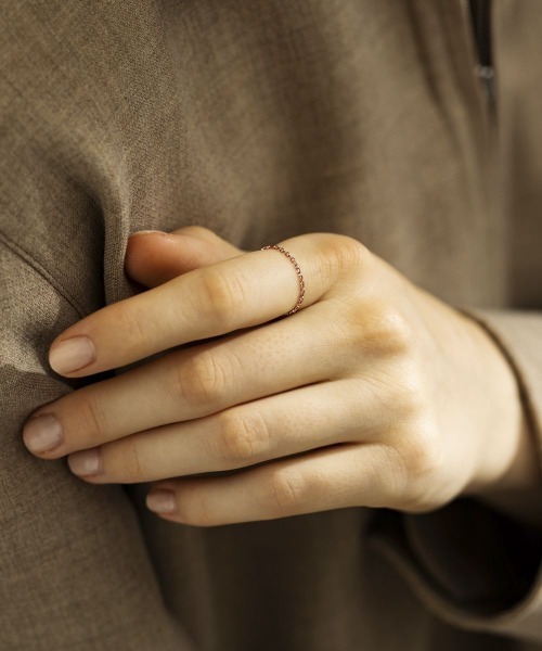 Canal 4℃(カナルヨンドシー)の「【earjoy】K10ピンクゴールド チェーンリング(リング・レディース・ピンクゴールド・#14/#12)」の3枚目の写真