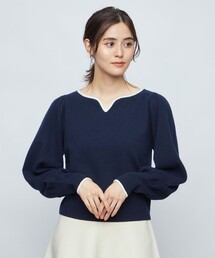 ◇【WEB限定】ハミルトンNY袖タックプルオーバーニット
