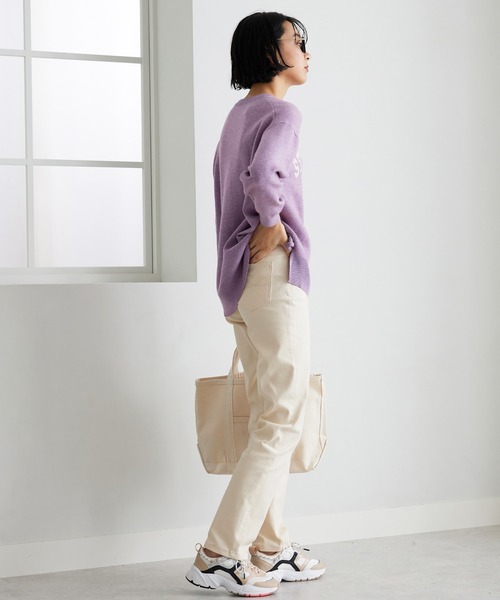 BELLUNA（ベルーナ）の「静電防止蓄熱綿サテンカラーパンツ股下６９cm（その他パンツ・レディース・サンドベージュ/パープル系その他/オフホワイト/マスタード/グリーン/ブラック/レッド系その他/モカ/キャメル/モスグリーン/パープル/イエロー系その他・LARGE/X-LARGE/MEDIUM/SMALL）」の18枚目の写真