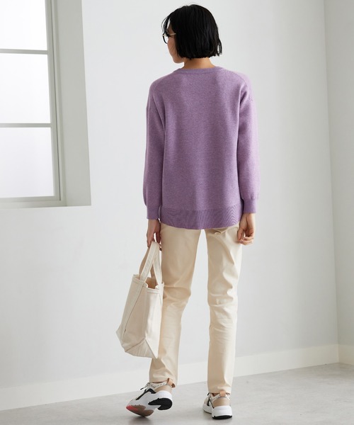 BELLUNA（ベルーナ）の「静電防止蓄熱綿サテンカラーパンツ股下６９cm（その他パンツ・レディース・サンドベージュ/パープル系その他/オフホワイト/マスタード/グリーン/ブラック/レッド系その他/モカ/キャメル/モスグリーン/パープル/イエロー系その他・LARGE/X-LARGE/MEDIUM/SMALL）」の19枚目の写真