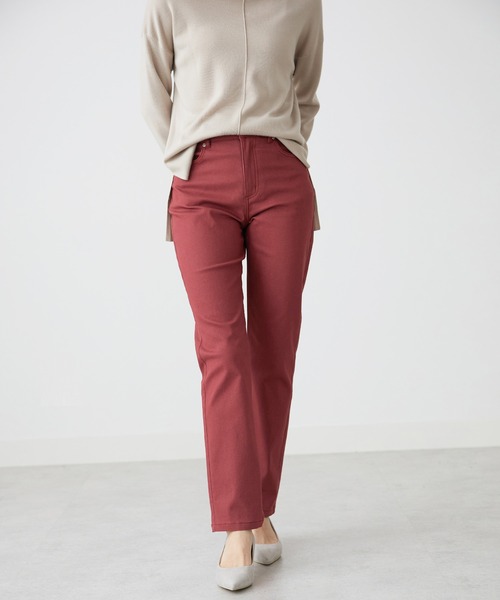 BELLUNA（ベルーナ）の「静電防止蓄熱綿サテンカラーパンツ股下６９cm（その他パンツ・レディース・サンドベージュ/パープル系その他/オフホワイト/マスタード/グリーン/ブラック/レッド系その他/モカ/キャメル/モスグリーン/パープル/イエロー系その他・LARGE/X-LARGE/MEDIUM/SMALL）」の21枚目の写真