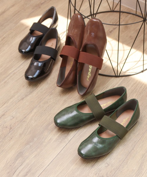 grandfleur(グランドフルール)の「太めベルト スクエアトゥフラットパンプス(パンプス・レディース・グリーン/ブラック/ブラウン・25.5cm/25.0cm/24.5cm/26.5cm/23.0cm/22.5cm/26.0cm/23.5cm/24.0cm)」の12枚目の写真