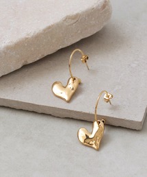 エンボスハートステンレスフープピアス
