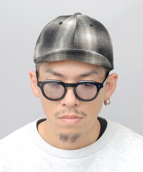 セール】オンブレチェック ショートバイザー（キャップ