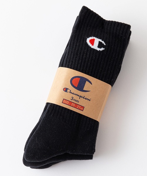 Champion(チャンピオン)の「【CHAMPION/チャンピオン】Cフルレングス ソックス 3P CMSCY004 ワンポイントロゴ 3足組 靴下(ソックス/靴下・メンズ・ブラック/ホワイト・MEDIUM)」の4枚目の写真