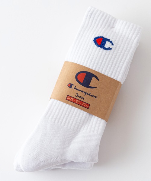 Champion(チャンピオン)の「【CHAMPION/チャンピオン】Cフルレングス ソックス 3P CMSCY004 ワンポイントロゴ 3足組 靴下(ソックス/靴下・メンズ・ブラック/ホワイト・MEDIUM)」の3枚目の写真