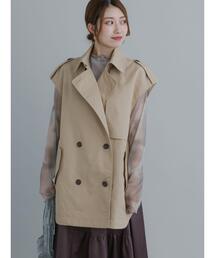 ミドル丈トレンチデザインジレベスト