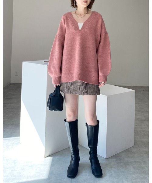 She's Closet(シーズクローゼット)の「タータンチェックハイウエスト台形スカパンミニスカート(スカート・レディース・ブラウン/ブラック・FREE)」の11枚目の写真