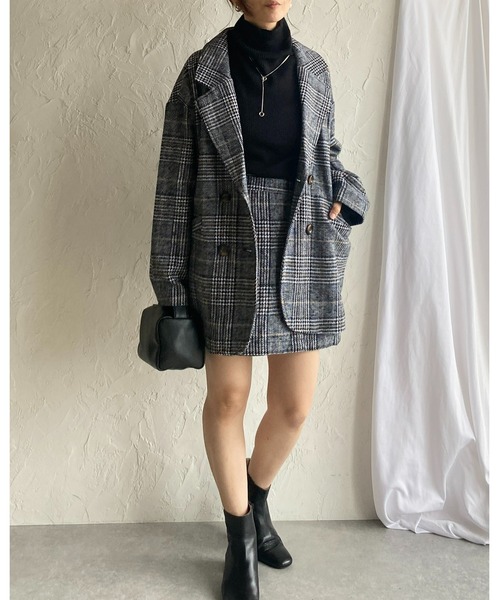 She's Closet(シーズクローゼット)の「タータンチェックハイウエスト台形スカパンミニスカート(スカート・レディース・ブラウン/ブラック・FREE)」の14枚目の写真