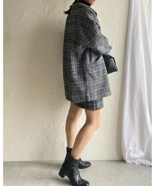 She's Closet(シーズクローゼット)の「タータンチェックハイウエスト台形スカパンミニスカート(スカート・レディース・ブラウン/ブラック・FREE)」の15枚目の写真
