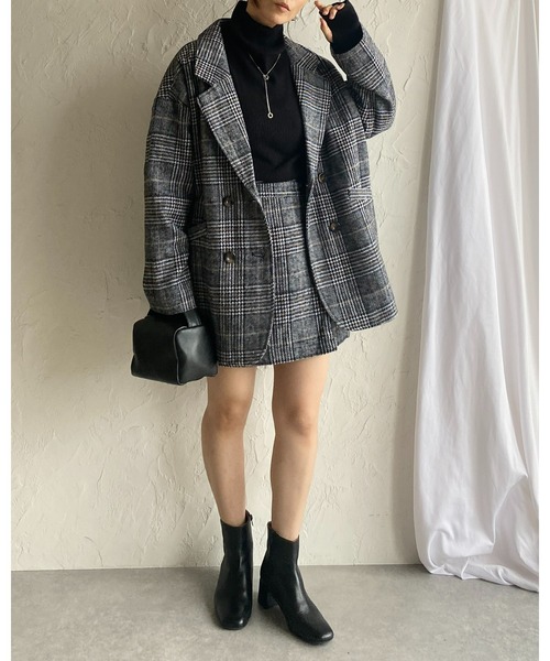 She's Closet(シーズクローゼット)の「タータンチェックハイウエスト台形スカパンミニスカート(スカート・レディース・ブラウン/ブラック・FREE)」の16枚目の写真