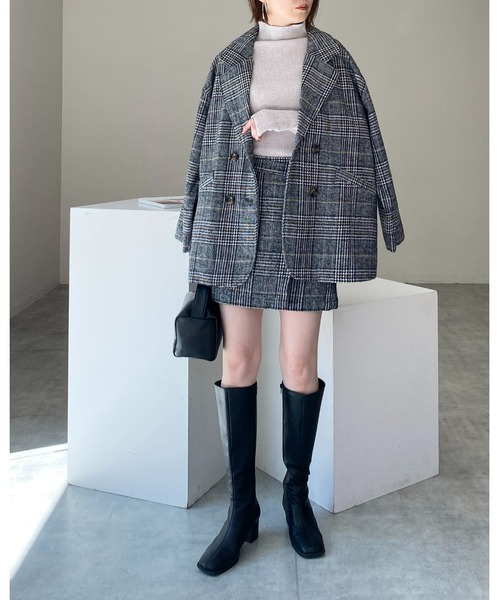 She's Closet(シーズクローゼット)の「タータンチェックハイウエスト台形スカパンミニスカート(スカート・レディース・ブラウン/ブラック・FREE)」の18枚目の写真