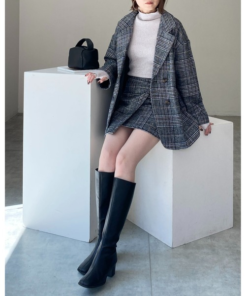 She's Closet(シーズクローゼット)の「タータンチェックハイウエスト台形スカパンミニスカート(スカート・レディース・ブラウン/ブラック・FREE)」の19枚目の写真