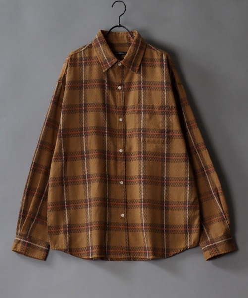 SITRY(シトリー)の「Oversize check shirt/オーバーサイズ チェックシャツ(シャツ/ブラウス・メンズ・ストライプ/ブルー/ネイビー/ブラウン/グレー/ダークネイビー/ブラック/レッド/ワイン/ベージュ/グレー系その他/ブラック系その他/ブルー系その他/チャコール/ホワイト系その他/アイボリー/ブルー系その他2/ブラウン系その他・L/M)」の10枚目の写真