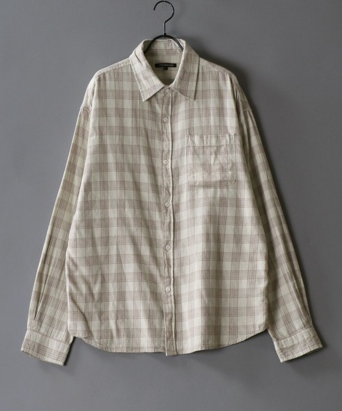 SITRY(シトリー)の「Oversize check shirt/オーバーサイズ チェックシャツ(シャツ/ブラウス・メンズ・ストライプ/ブルー/ネイビー/ブラウン/グレー/ダークネイビー/ブラック/レッド/ワイン/ベージュ/グレー系その他/ブラック系その他/ブルー系その他/チャコール/ホワイト系その他/アイボリー/ブルー系その他2/ブラウン系その他・L/M)」の2枚目の写真