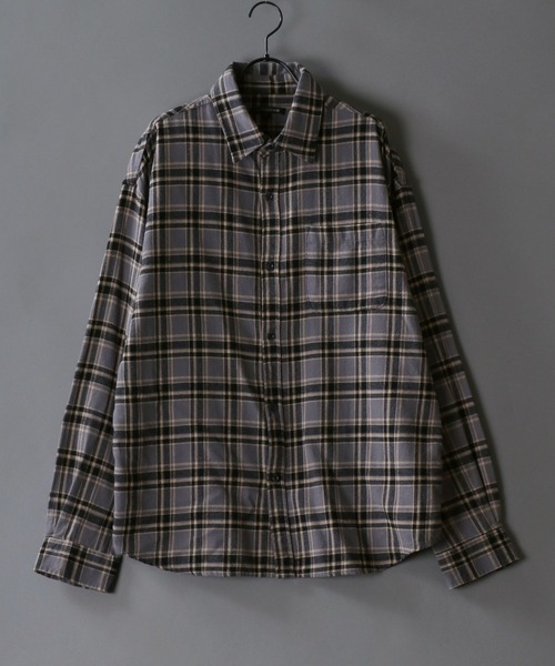 SITRY(シトリー)の「Oversize check shirt/オーバーサイズ チェックシャツ(シャツ/ブラウス・メンズ・ストライプ/ブルー/ネイビー/ブラウン/グレー/ダークネイビー/ブラック/レッド/ワイン/ベージュ/グレー系その他/ブラック系その他/ブルー系その他/チャコール/ホワイト系その他/アイボリー/ブルー系その他2/ブラウン系その他・L/M)」の6枚目の写真