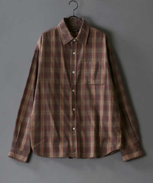 SITRY(シトリー)の「Oversize check shirt/オーバーサイズ チェックシャツ(シャツ/ブラウス・メンズ・ストライプ/ブルー/ネイビー/ブラウン/グレー/ダークネイビー/ブラック/レッド/ワイン/ベージュ/グレー系その他/ブラック系その他/ブルー系その他/チャコール/ホワイト系その他/アイボリー/ブルー系その他2/ブラウン系その他・L/M)」の9枚目の写真