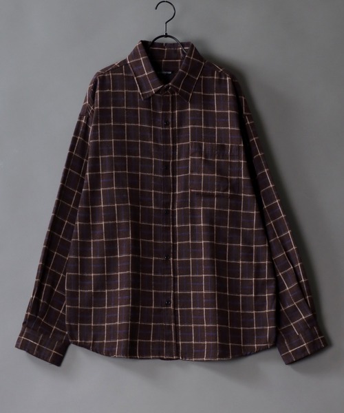 SITRY(シトリー)の「Oversize check shirt/オーバーサイズ チェックシャツ(シャツ/ブラウス・メンズ・ストライプ/ブルー/ネイビー/ブラウン/グレー/ダークネイビー/ブラック/レッド/ワイン/ベージュ/グレー系その他/ブラック系その他/ブルー系その他/チャコール/ホワイト系その他/アイボリー/ブルー系その他2/ブラウン系その他・L/M)」の8枚目の写真