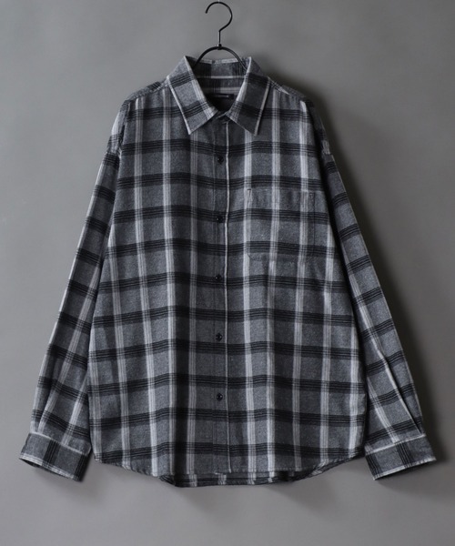 SITRY(シトリー)の「Oversize check shirt/オーバーサイズ チェックシャツ(シャツ/ブラウス・メンズ・ストライプ/ブルー/ネイビー/ブラウン/グレー/ダークネイビー/ブラック/レッド/ワイン/ベージュ/グレー系その他/ブラック系その他/ブルー系その他/チャコール/ホワイト系その他/アイボリー/ブルー系その他2/ブラウン系その他・L/M)」の5枚目の写真