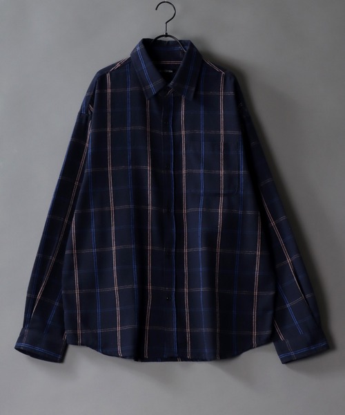 SITRY(シトリー)の「Oversize check shirt/オーバーサイズ チェックシャツ(シャツ/ブラウス・メンズ・ストライプ/ブルー/ネイビー/ブラウン/グレー/ダークネイビー/ブラック/レッド/ワイン/ベージュ/グレー系その他/ブラック系その他/ブルー系その他/チャコール/ホワイト系その他/アイボリー/ブルー系その他2/ブラウン系その他・L/M)」の14枚目の写真